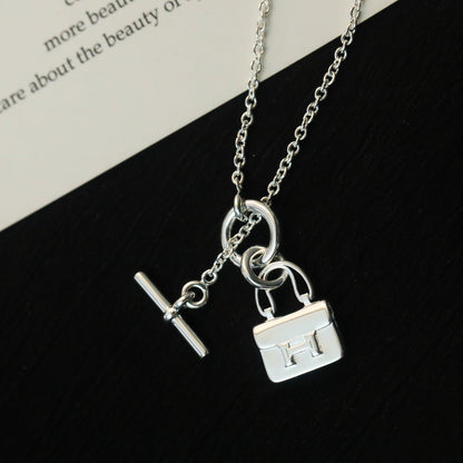 [⭐Veyra]POP H PEDANT SILVER NECKLACE
