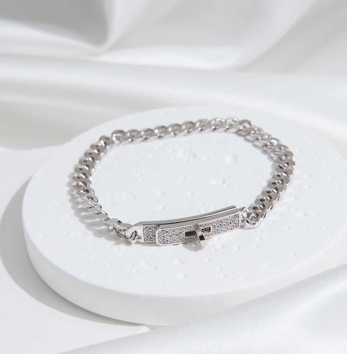 [⭐Veyra]KELLY CHAIN SILVER DIAMOND BRACELET