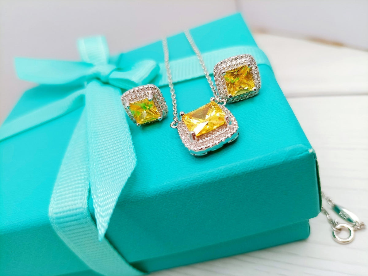 [⭐Veyra Jewels]⭐VeyraLERS CITRINE GEMSTONE PENDANT NECKLACE STERLING SILVER
