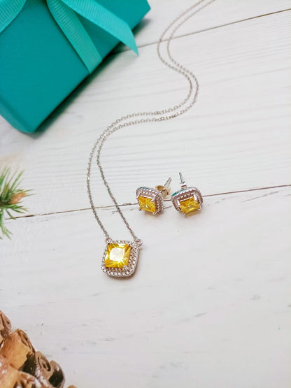 [⭐Veyra Jewels]⭐VeyraLERS CITRINE GEMSTONE PENDANT NECKLACE STERLING SILVER