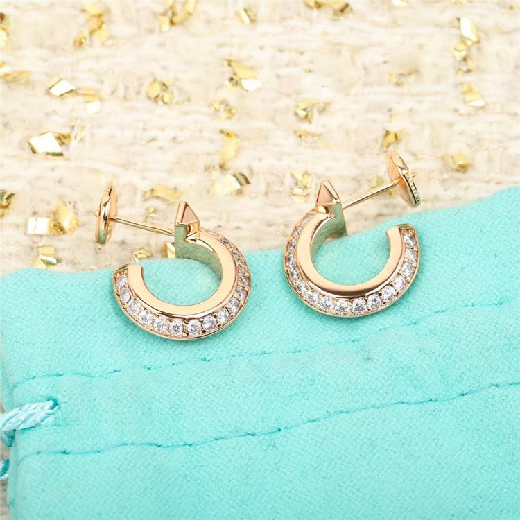 [⭐Veyra Jewels]HOOP EARRINGS IN ROSE GOLD WITH DIAMONDS