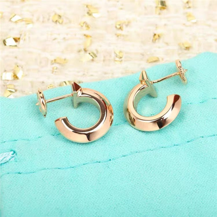 [⭐Veyra Jewels]HOOP EARRINGS IN ROSE GOLD WITH DIAMONDS