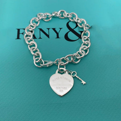 [⭐Veyra Jewels]KEY HEART CARD CHUNKY INTERLOCKING BRACELET LENGTH