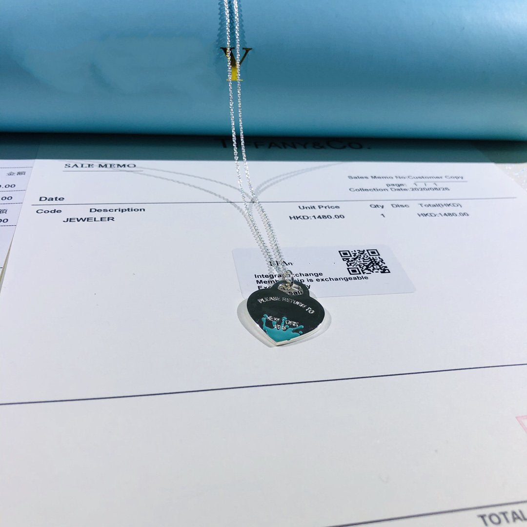 [⭐Veyra Jewels]COLOUR HEART SPLASH TAG NECKLACE