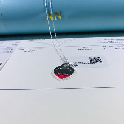 [⭐Veyra Jewels]COLOUR HEART SPLASH TAG NECKLACE