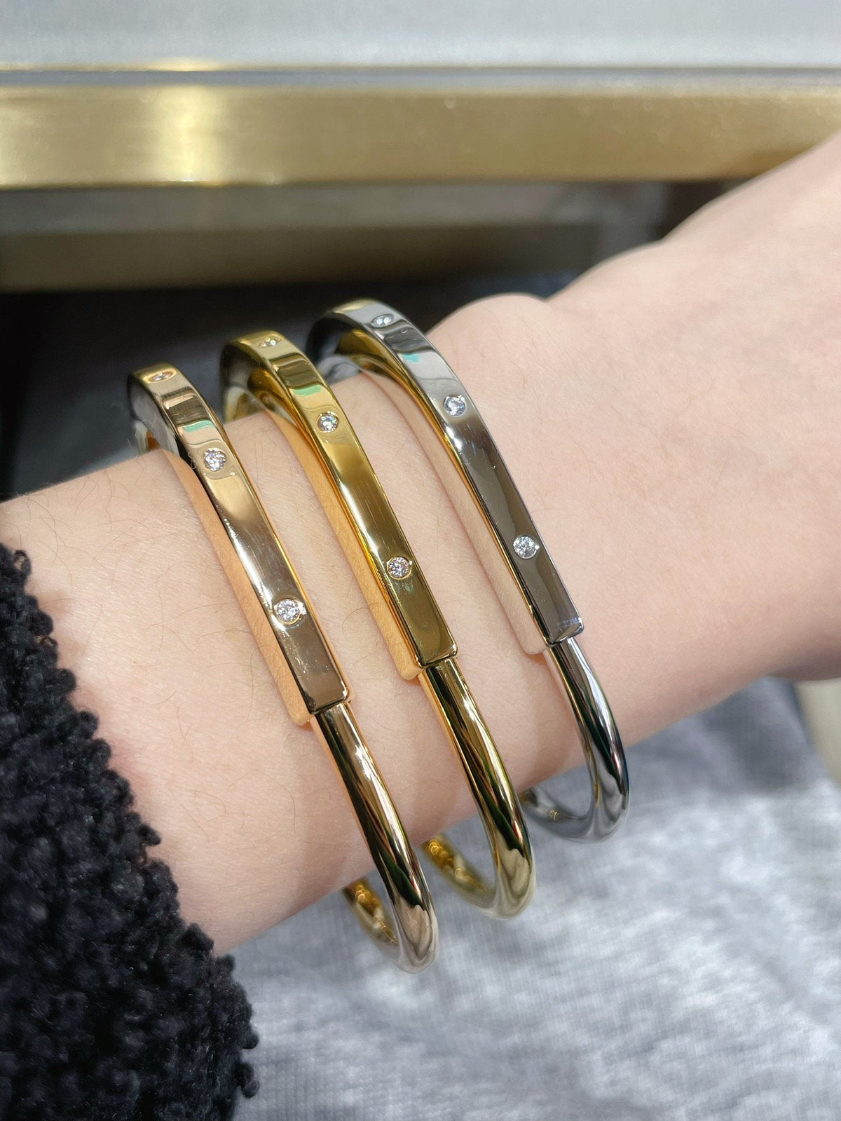 [⭐Veyra Jewels]LOCK BRACELET 8 DIAMOND
