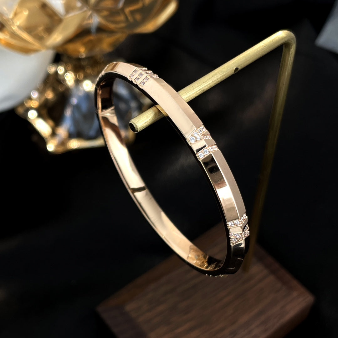 [⭐Veyra Jewels]ATLAS BRACELET 6MM DIAMOND PINK GOLD