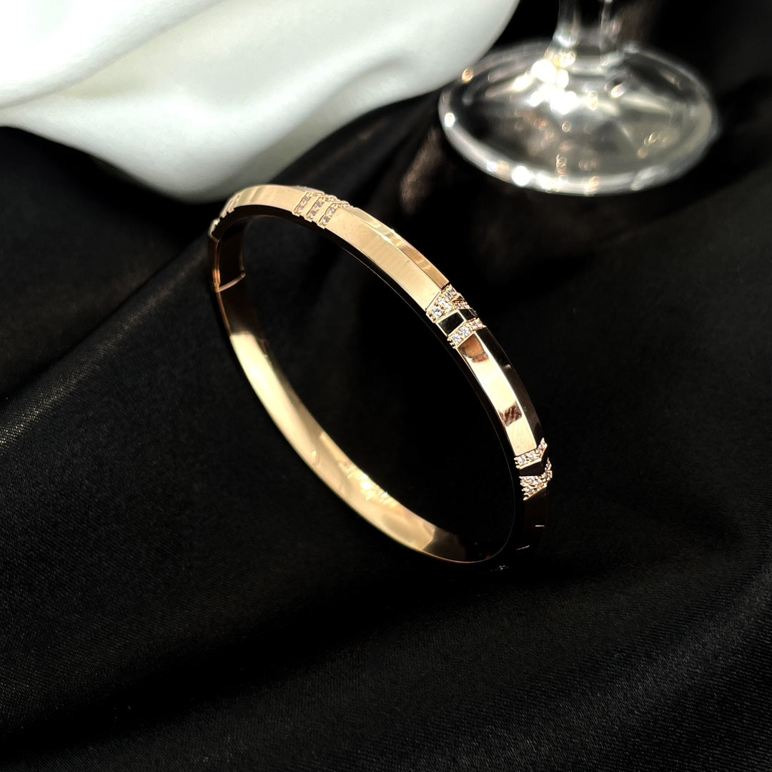 [⭐Veyra Jewels]ATLAS BRACELET 6MM DIAMOND PINK GOLD