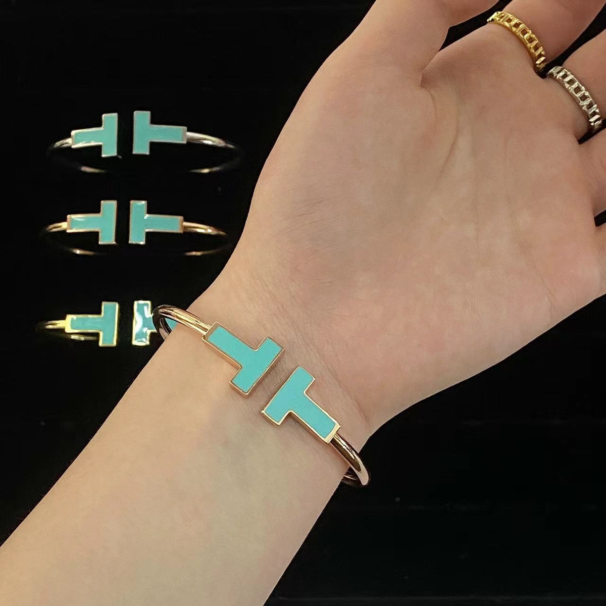 [⭐Veyra Jewels]T WIDE TURQUOISE OPEN BRACELET