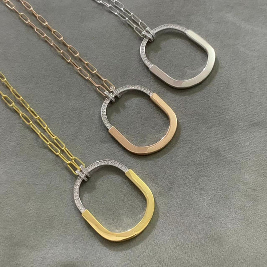 [⭐Veyra Jewels]LOCK DIAMOND NECKLACE