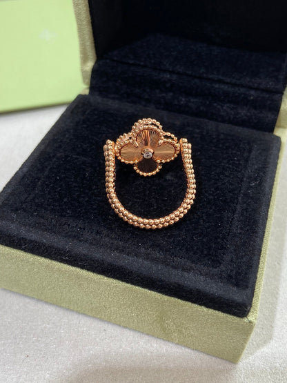 [⭐Veyra]CLOVER RIVERSIBLE ROSE GOLD RING