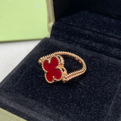 [⭐Veyra]CLOVER RIVERSIBLE ROSE GOLD RING