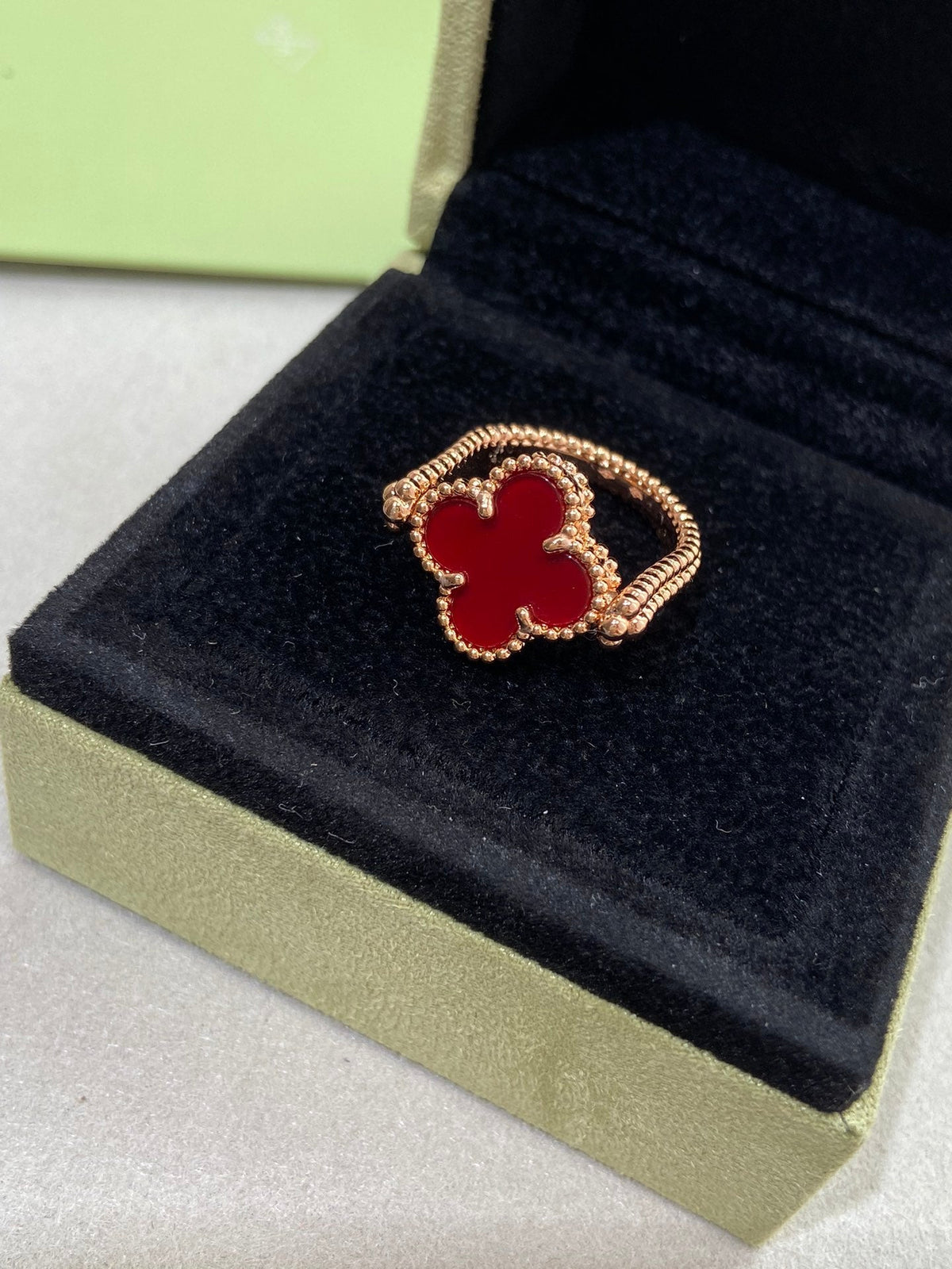 [⭐Veyra]CLOVER RIVERSIBLE ROSE GOLD RING