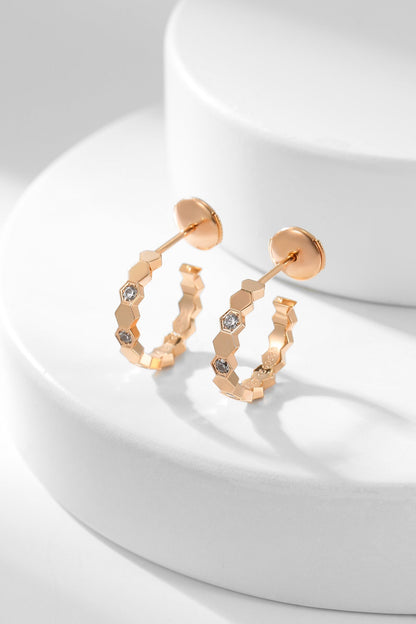 [⭐Veyra]BEE LOVE DIAMOND HOOP EARRINGS