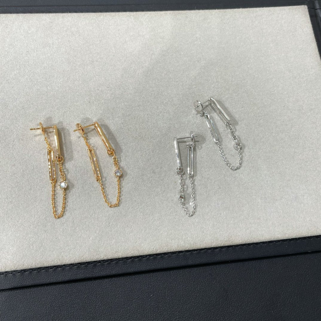 [⭐Veyra]CHAINE CHAOS DIAMOND DROP EARRINGS