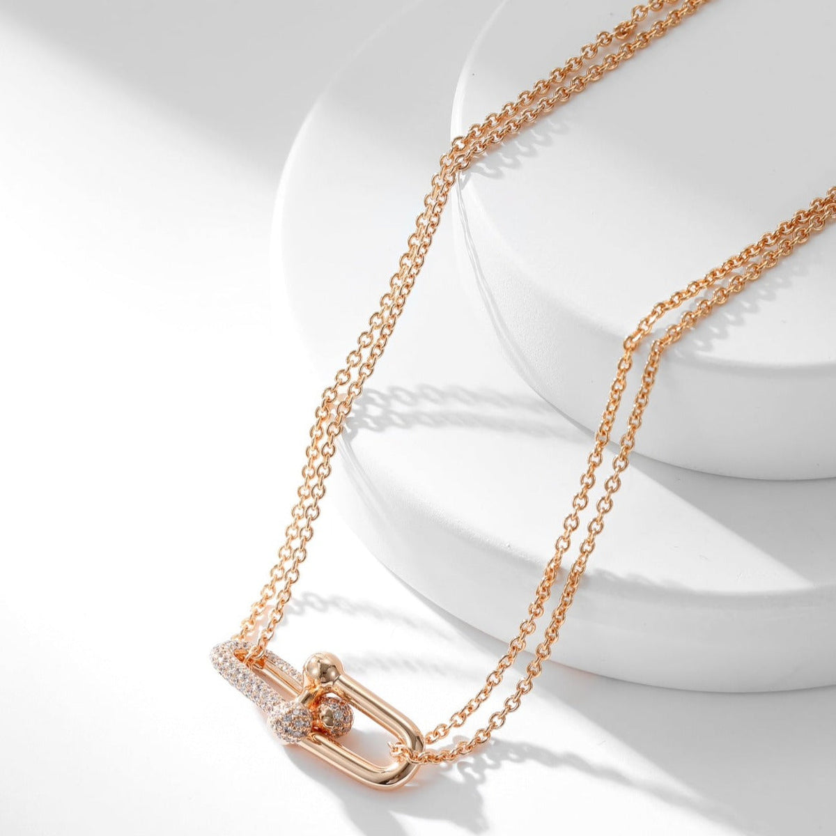 [⭐Veyra Jewels]HARDWEAR DIAMOND PEDANT DOUBLE CHAIN NECKLACE