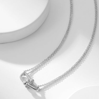 [⭐Veyra Jewels]HARDWEAR DIAMOND PEDANT DOUBLE CHAIN NECKLACE