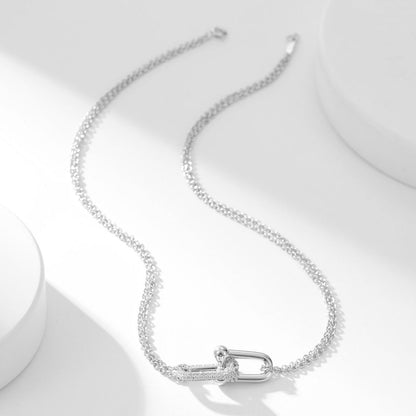 [⭐Veyra Jewels]HARDWEAR DIAMOND PEDANT DOUBLE CHAIN NECKLACE