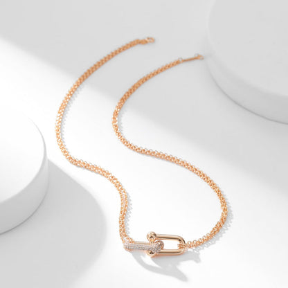 [⭐Veyra Jewels]HARDWEAR DIAMOND PEDANT DOUBLE CHAIN NECKLACE