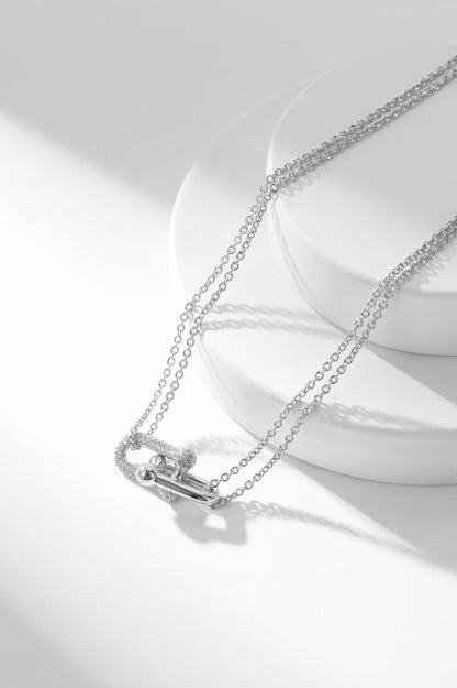 [⭐Veyra Jewels]HARDWEAR DIAMOND PEDANT DOUBLE CHAIN NECKLACE