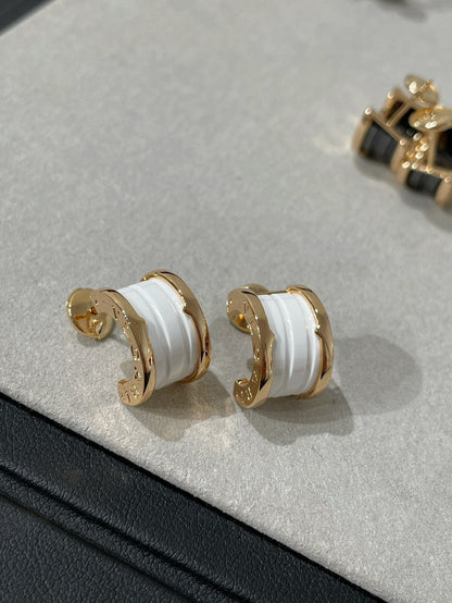 [⭐Veyra]ZERO 1 PINK GOLD CERAMIC EARRINGS