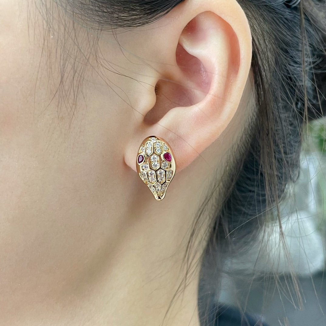 [⭐Veyra]SERPENT DIAMOND STUD EARRINGS