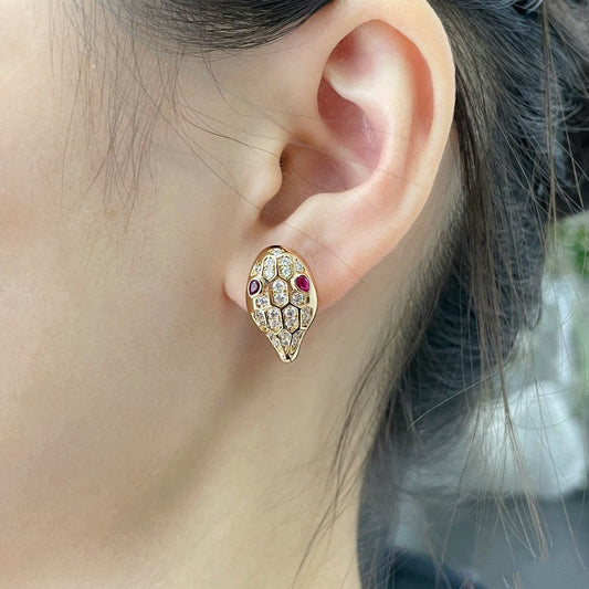 [⭐Veyra]SERPENT DIAMOND STUD EARRINGS