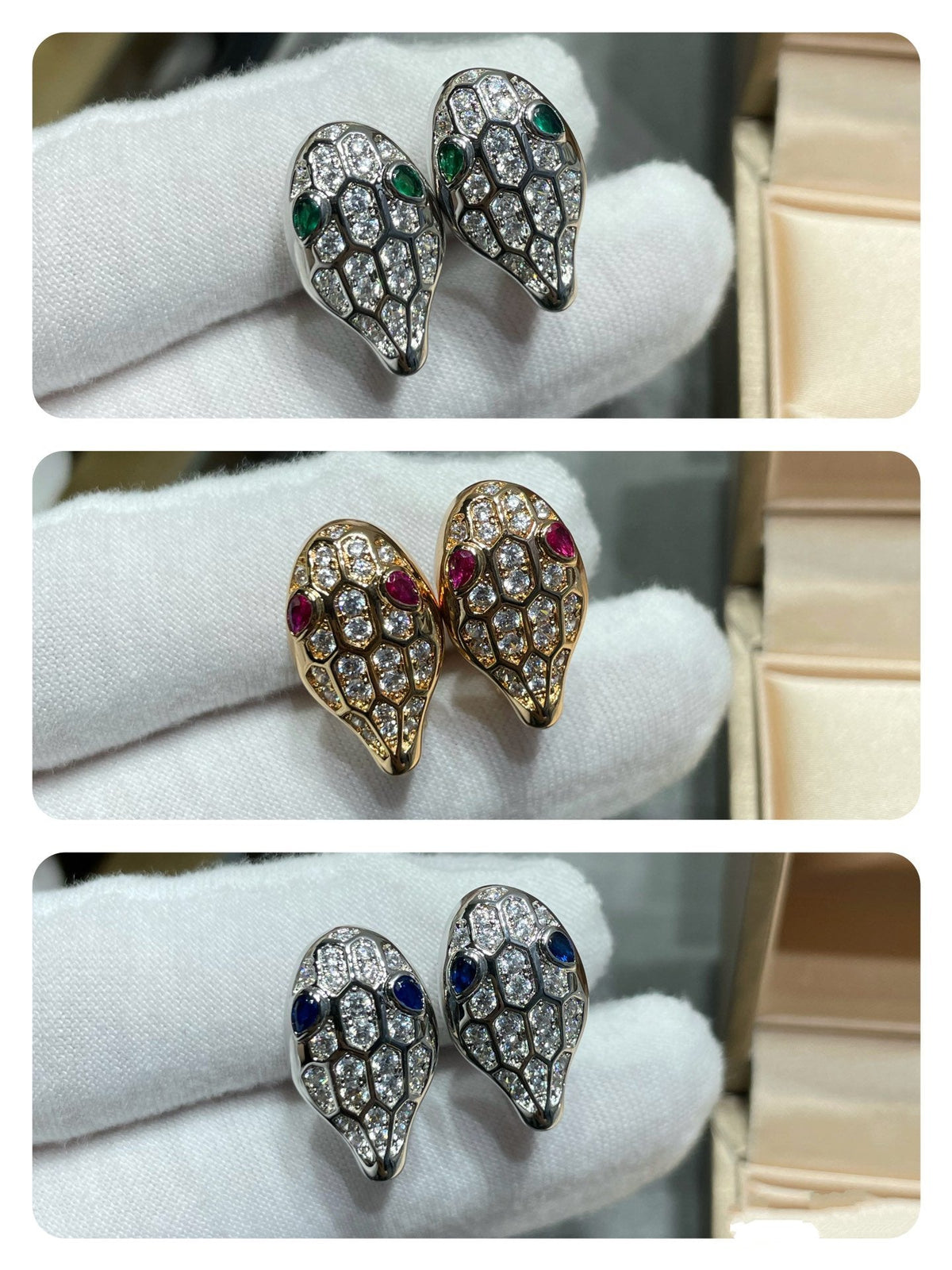 [⭐Veyra]SERPENT DIAMOND STUD EARRINGS