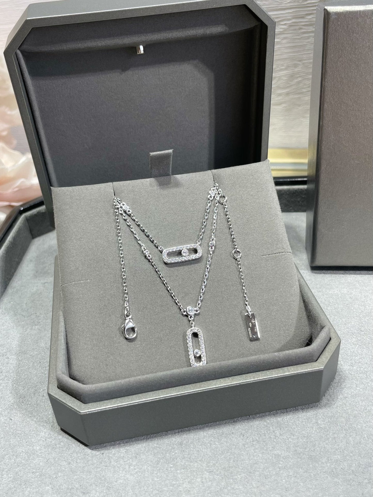 [⭐Veyra]MOVE 2 ROW DIAMOND NECKLACE