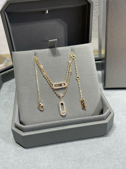[⭐Veyra]MOVE 2 ROW DIAMOND NECKLACE