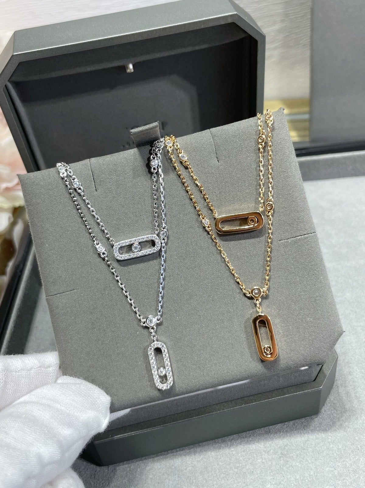 [⭐Veyra]MOVE 2 ROW DIAMOND NECKLACE