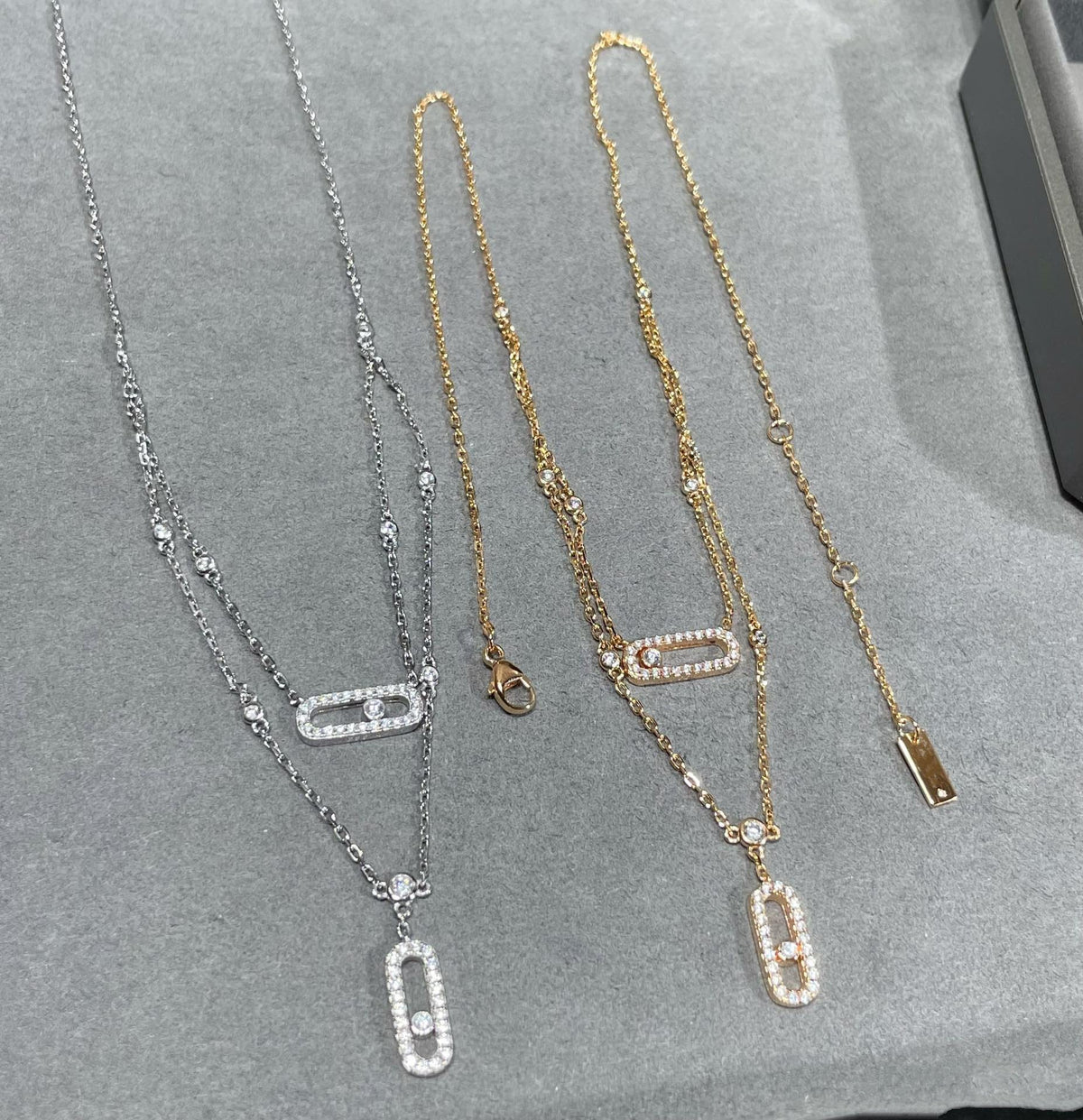 [⭐Veyra]MOVE 2 ROW DIAMOND NECKLACE