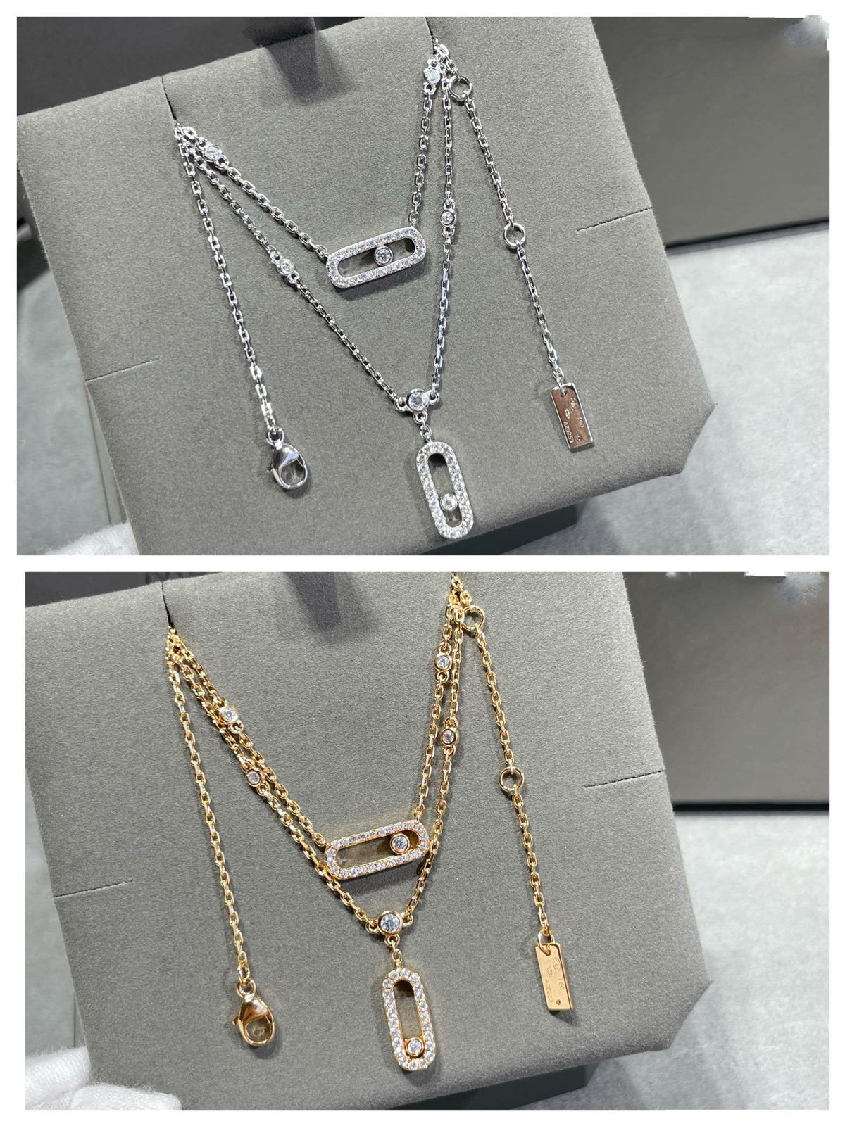 [⭐Veyra]MOVE 2 ROW DIAMOND NECKLACE