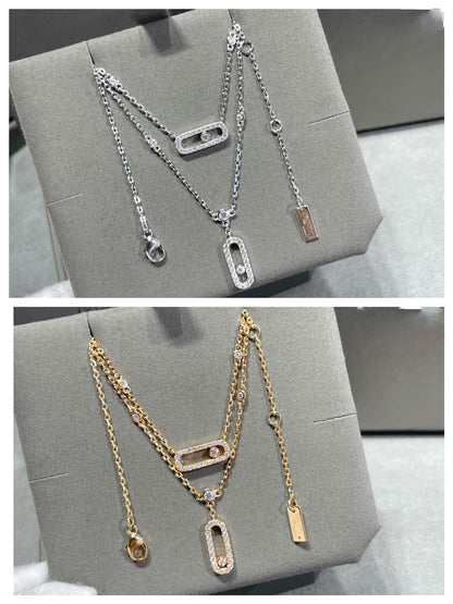 [⭐Veyra]MOVE 2 ROW DIAMOND NECKLACE