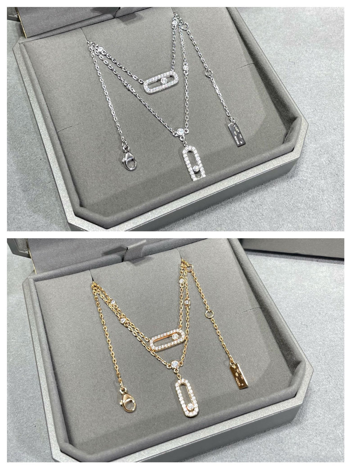 [⭐Veyra]MOVE 2 ROW DIAMOND NECKLACE