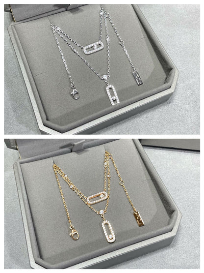 [⭐Veyra]MOVE 2 ROW DIAMOND NECKLACE