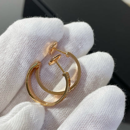 [⭐Veyra]LOVE DIAMOND PINK GOLD HOOP EARRINGS