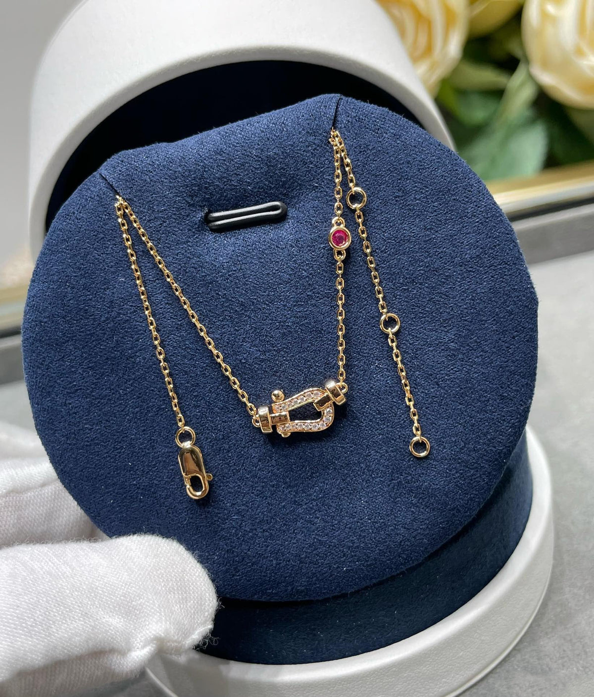 [⭐Veyra]FORCE 10 DIAMOND PINK GOLD NECKLACE