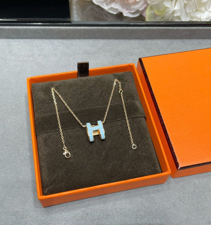[⭐Veyra]POP H SKY BLUE NECKLACE