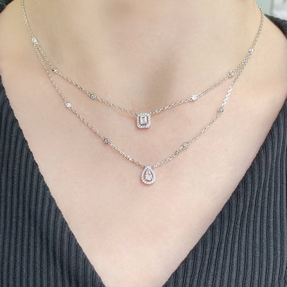 [⭐Veyra]MY TWIN 2 ROW DIAMOND NECKLACE