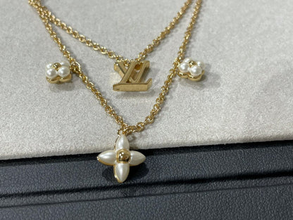 [⭐Veyra]FLOWERGRAM GOLD MOP DOUBLE ROW NECKLACE