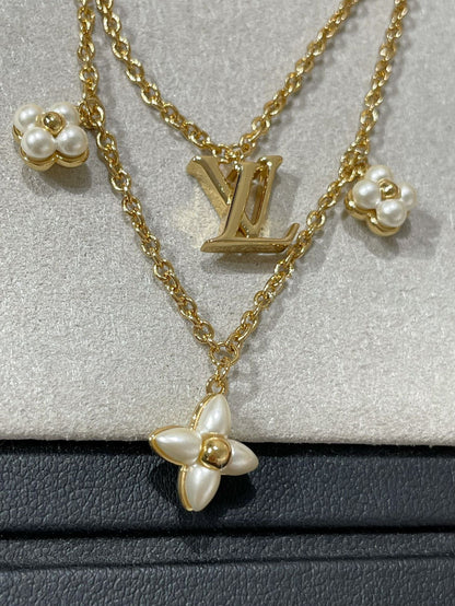 [⭐Veyra]FLOWERGRAM GOLD MOP DOUBLE ROW NECKLACE