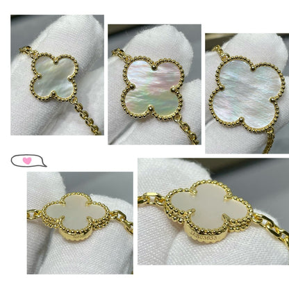 [⭐Veyra]CLOVER 16 MOTIF WHITE MOP GOLD NECKLACE