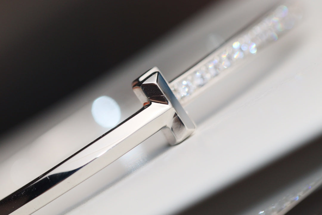 [⭐Veyra Jewels]NARROW T1 HINGED BANGLE DIAMOND SILVER