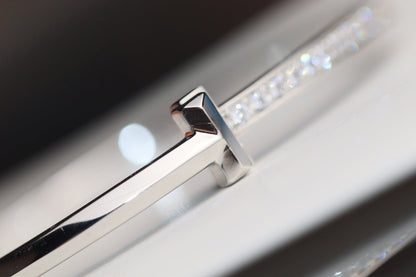 [⭐Veyra Jewels]NARROW T1 HINGED BANGLE DIAMOND SILVER