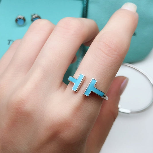 [⭐Veyra Jewels]T SMALL TURQUOISE SILVER RING