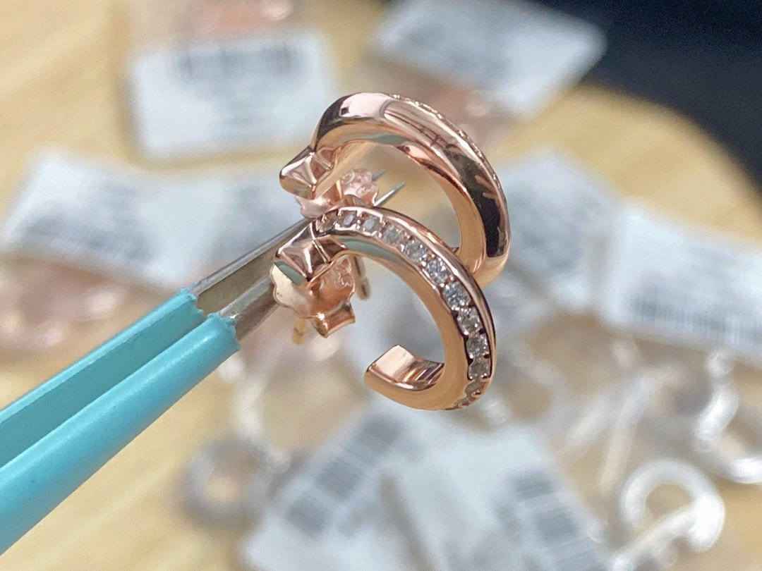 [⭐Veyra Jewels]T1 HOOP DIAMOND EARRINGS