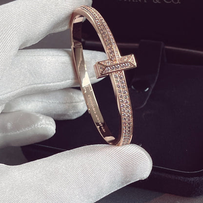 [⭐Veyra Jewels]T1 WIDE HINGED BANGLE DIAMOND PAVED BRACELET