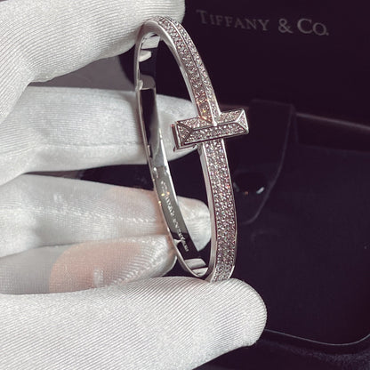 [⭐Veyra Jewels]T1 WIDE HINGED BANGLE DIAMOND PAVED BRACELET