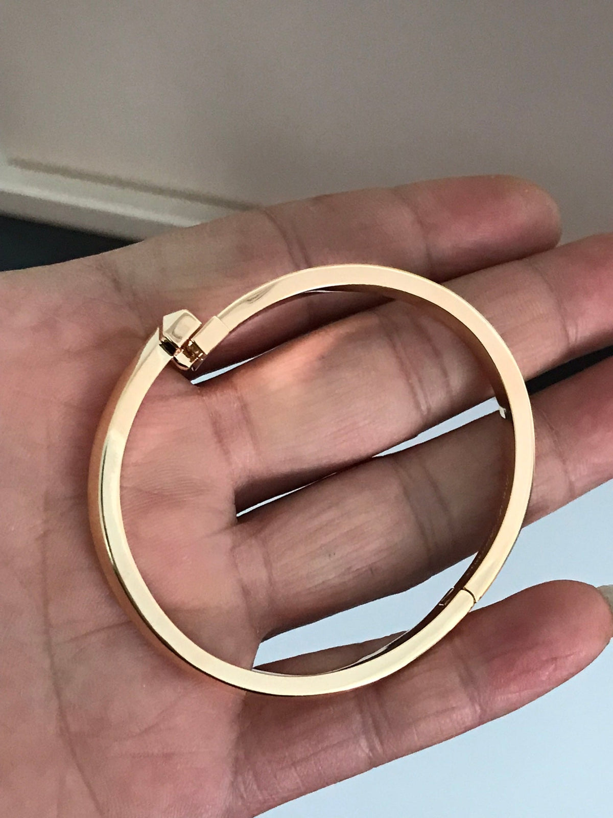 [⭐Veyra Jewels]T1 WIDE DIAMOND HINGED BANGLE PINK GOLD